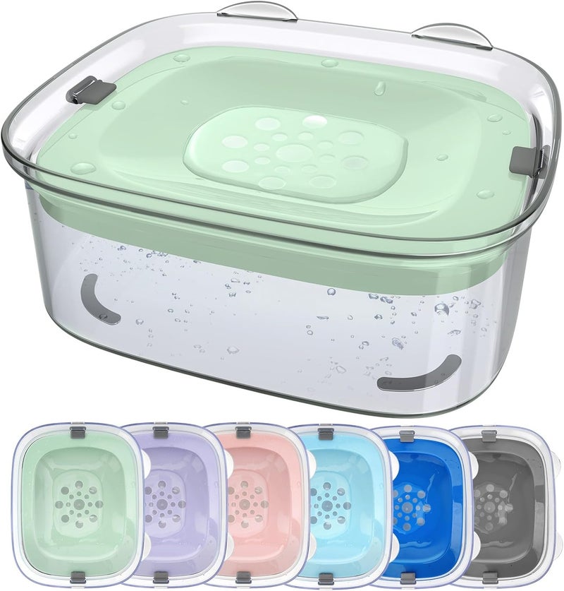 AONKEY 3L Dog Water Bowl No Spill, 101oz Large Spill Proof Dog Bowl Reduce Refill, Anti Splash No Mess Dispenser Dripless Slow Drinking Water Bowl for Sloppy Messy Drinkers (Sprout Green) - Image 1